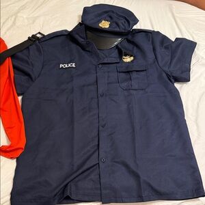 Men's Navy Blue Police Costume Shirt
